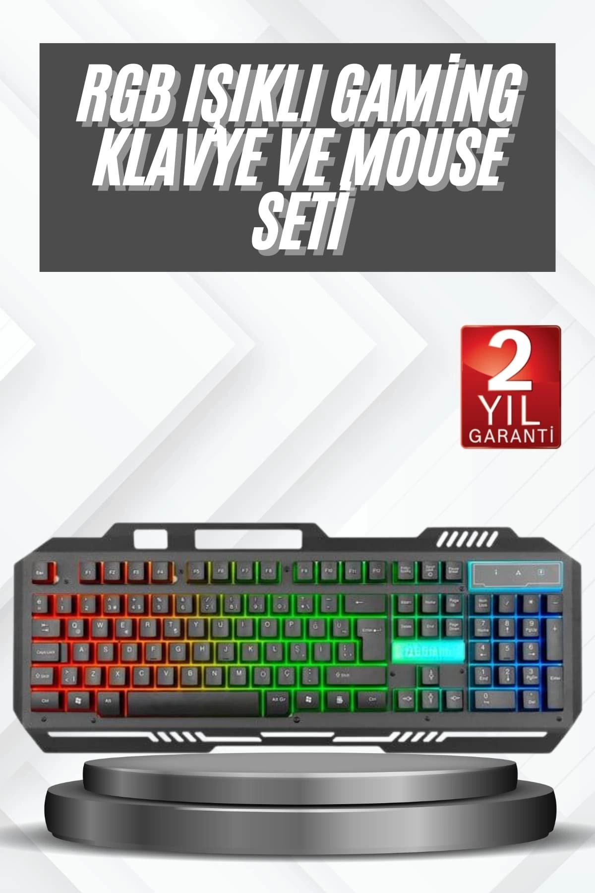 BUĞZ Işıklı Oyuncu Q Klavye Mouse Seti Siyah Gaming Oyuncu Klavye