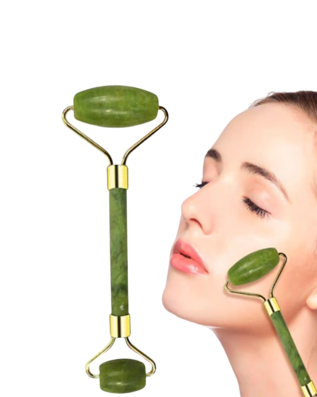 BUĞZ Jade Stone Yüz Bakım Seti Gua Sha ve Roller Masaj Taşı
