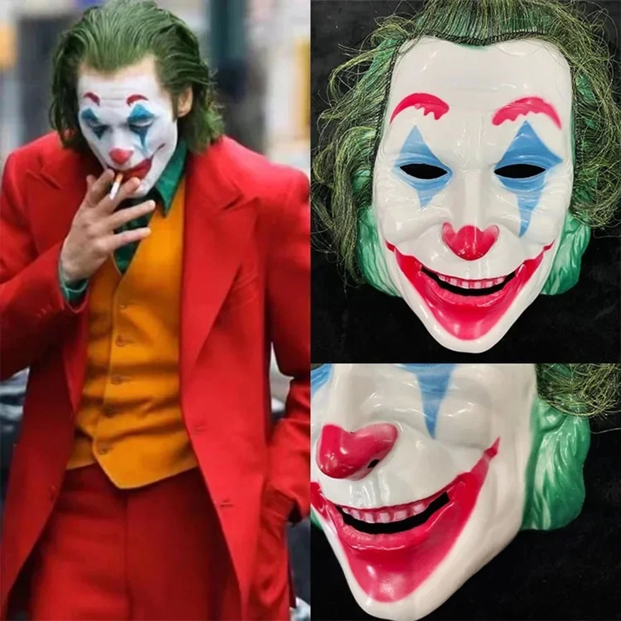BUĞZ Joaquin Phoenix Joker Maskesi Yeşil Saçlı