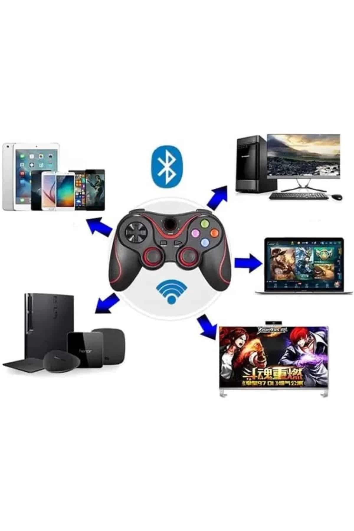 BUĞZ Joystik Gamepad Bluetooth Telefon Tutucu Oyun Kolu Telefon Android Uyumlu