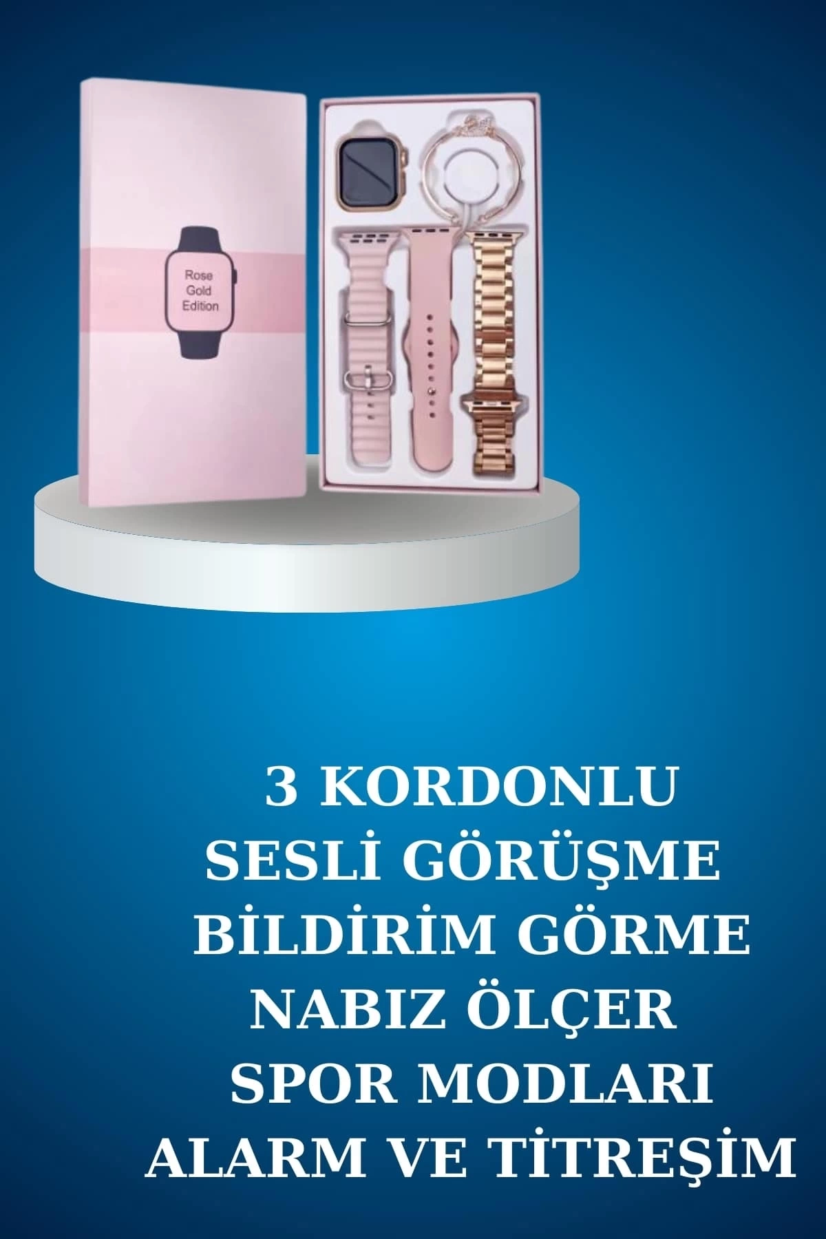 BUĞZ Kablolu Bluetooth Kulaklık ve Kadınlara Özel Bileklik Hediyeli Yeni Nesil Akıllı Saat 3 Kordonlu BUĞZ Kablolu Bluetooth Kulaklık ve Kadınlara Özel Bileklik Hediyeli Yeni Nesil Akıllı Saat 3 Kordonlu