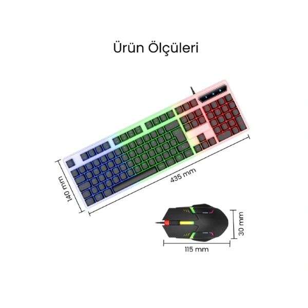 BUĞZ KABLOLU IŞIKLI GAMİNG STANDART TÜRKÇE Q KLAVYE VE MOUSE SETİ BUĞZ KABLOLU IŞIKLI GAMİNG STANDART TÜRKÇE Q KLAVYE VE MOUSE SETİ