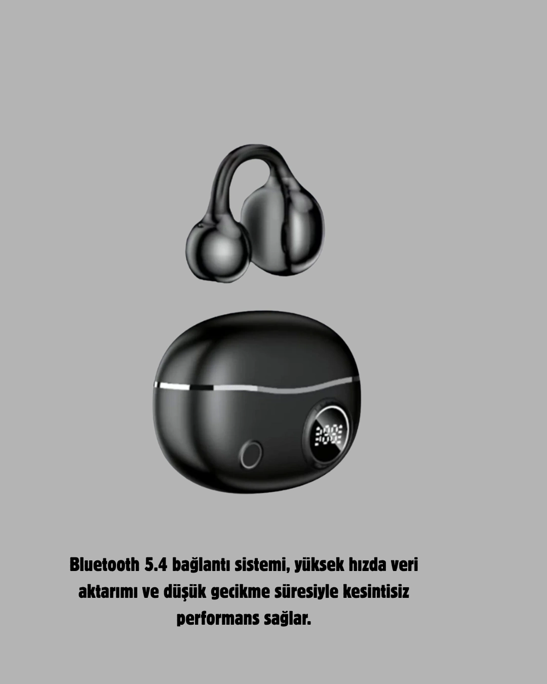 BUĞZ Kablosuz Açık Kulak Kulaklık Bluetooth 5.4 Type-C Hızlı Şarj 30 Saat