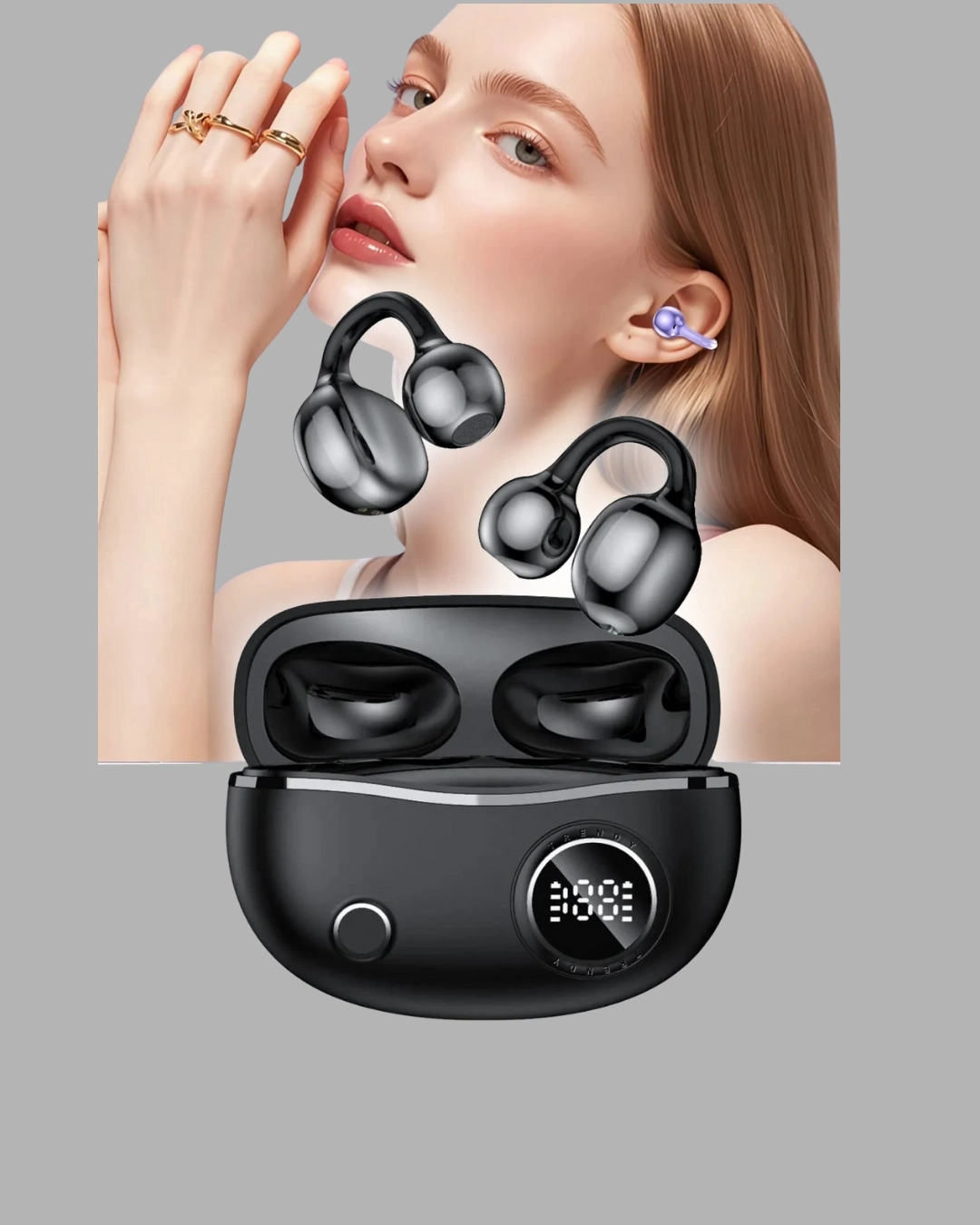 BUĞZ Kablosuz Açık Kulak Kulaklık Bluetooth 5.4 Type-C Hızlı Şarj 30 Saat