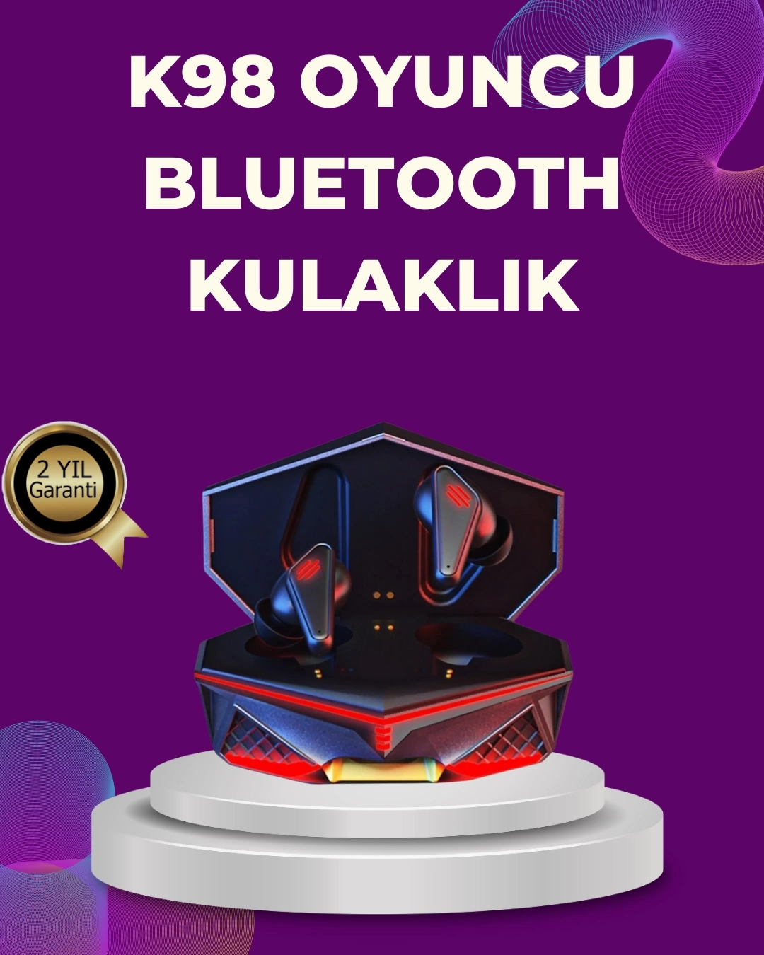BUĞZ Kablosuz Bluetooth Gaming Kulaklık Led Işıklı