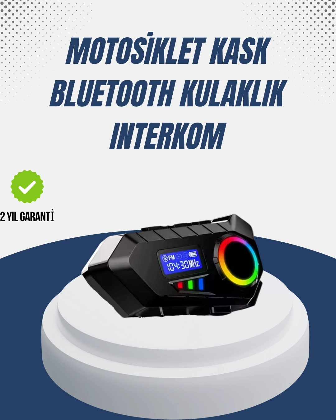 BUĞZ Kablosuz Bluetooth İnterkom IP65 Suya Dayanıklı 40mm HD Ses ve 40 Saat Pil