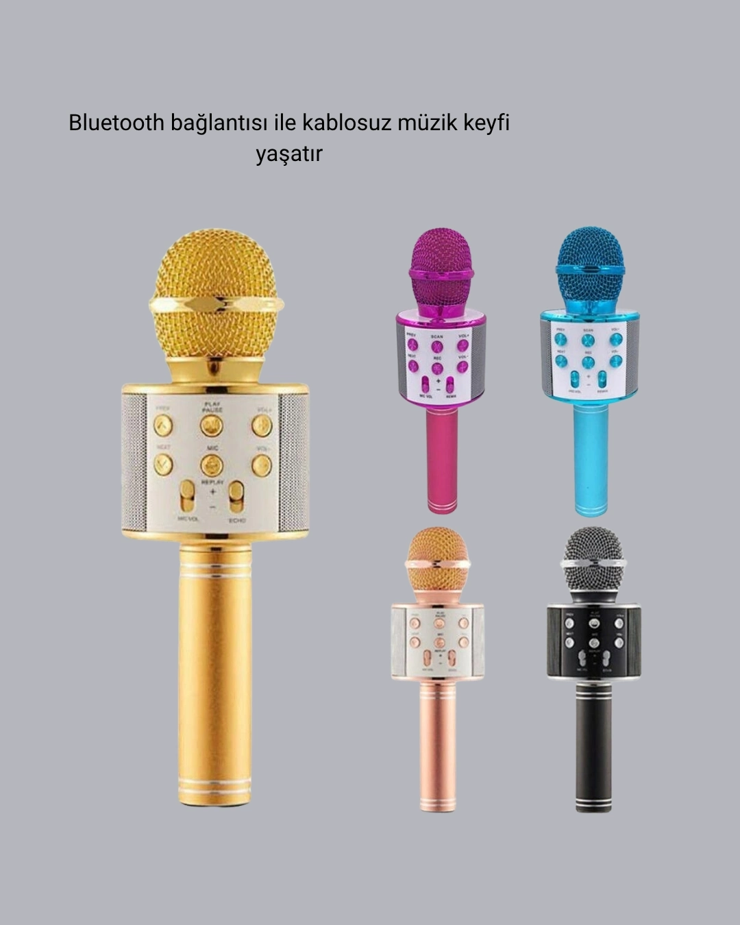 BUĞZ Kablosuz Bluetooth Karaoke Mikrofon  Yankı Efektli