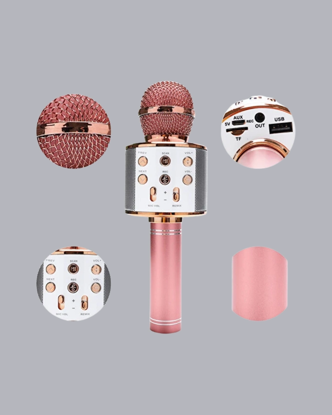 BUĞZ Kablosuz Bluetooth Karaoke Mikrofon  Yankı Efektli