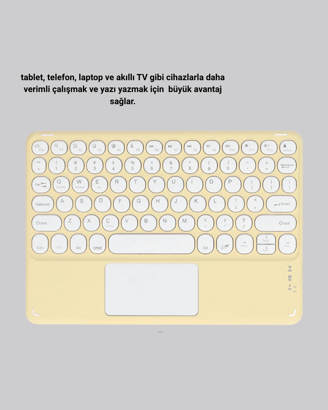 BUĞZ Kablosuz Bluetooth Klavye – Slim Taşınabilir Tasarım