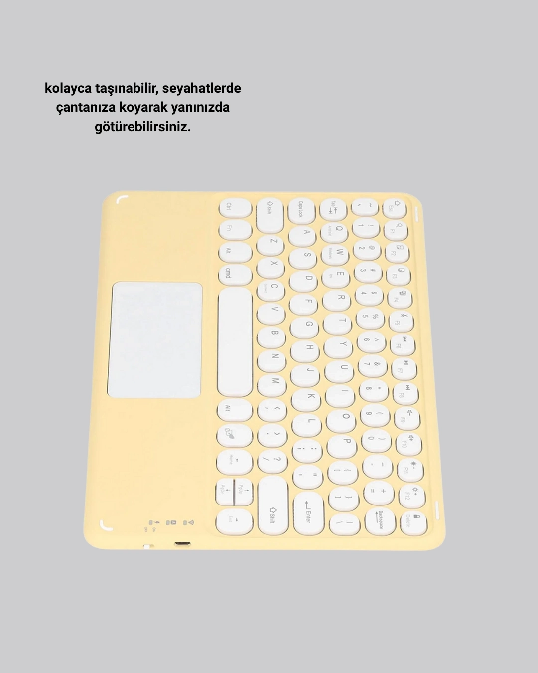 BUĞZ Kablosuz Bluetooth Klavye – Slim Taşınabilir Tasarım