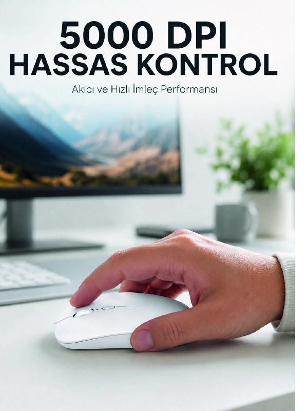 BUĞZ Kablosuz Bluetooth Oyuncu Mouse Sessiz Tıklama Ergonomik Wireless Fare
