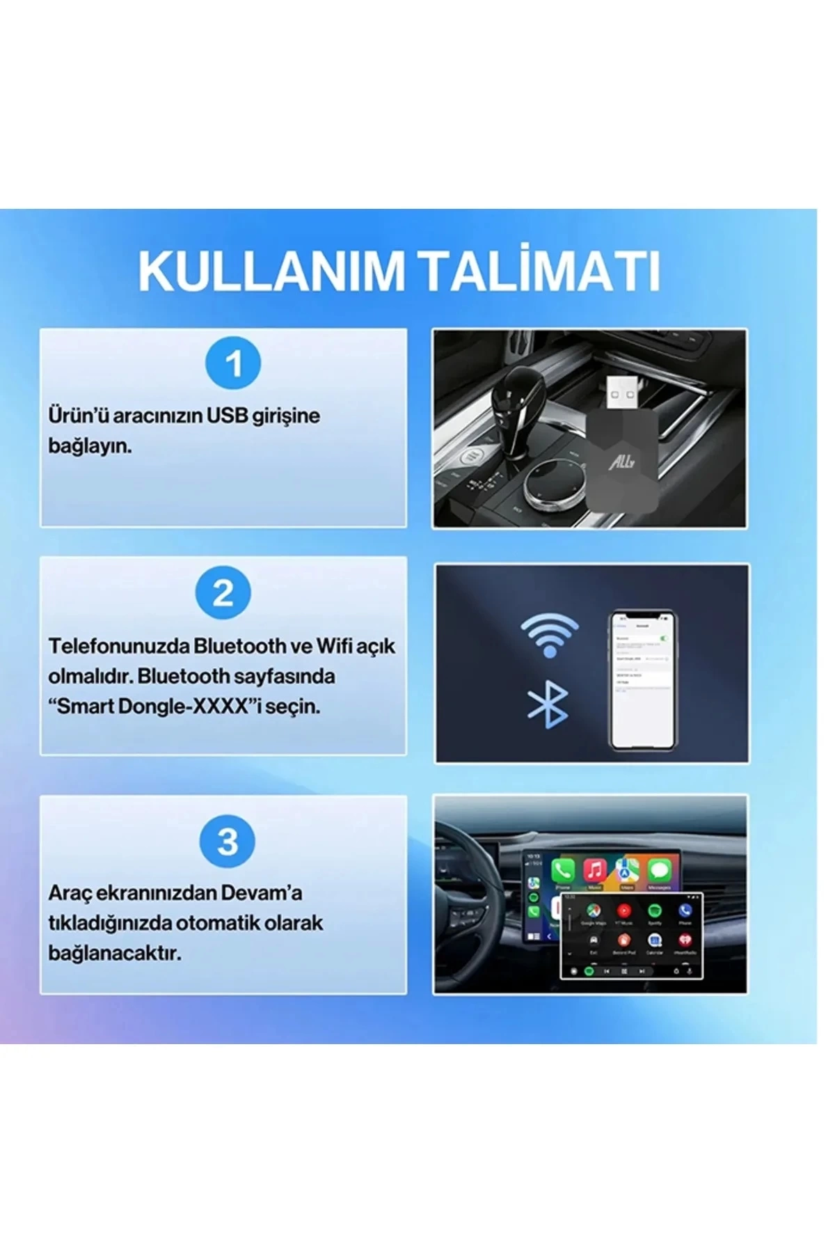 BUĞZ Kablosuz CarPlay & Android Auto Adaptörü - Apple ve Android Cihazlar İçin Evrensel Wireless Carplay Çevirici BUĞZ Kablosuz CarPlay & Android Auto Adaptörü - Apple ve Android Cihazlar İçin Evrensel Wireless Carplay Çevirici
