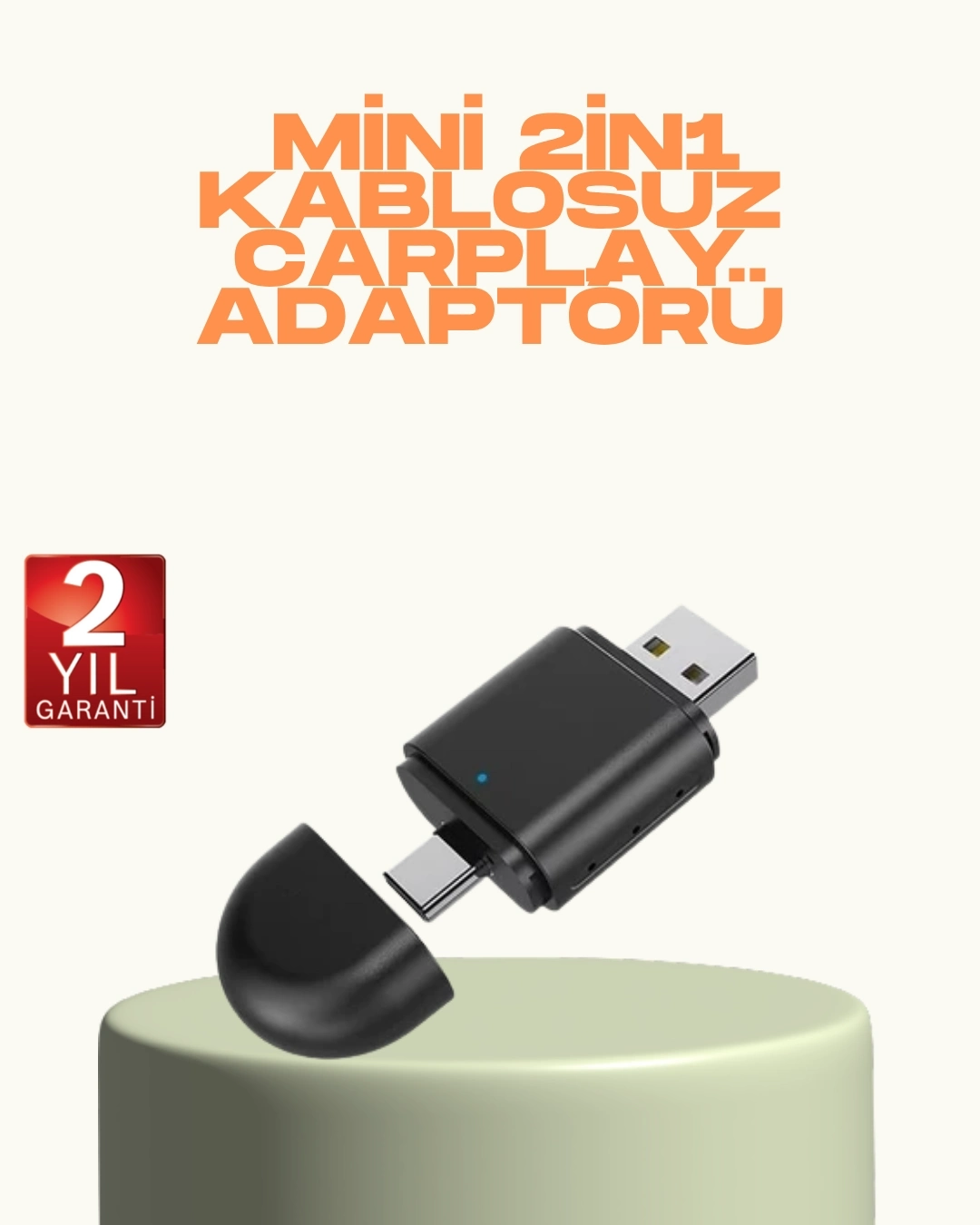 BUĞZ Kablosuz CarPlay ve Android Auto Adaptörü – USB-A & Type-C Girişli Akıllı Dönüştürücü