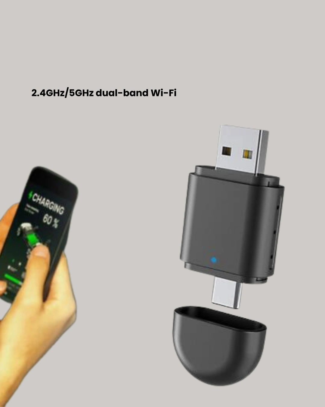 BUĞZ Kablosuz CarPlay ve Android Auto Dönüştürücü – USB-A & Type-C Girişli Akıllı Adaptör