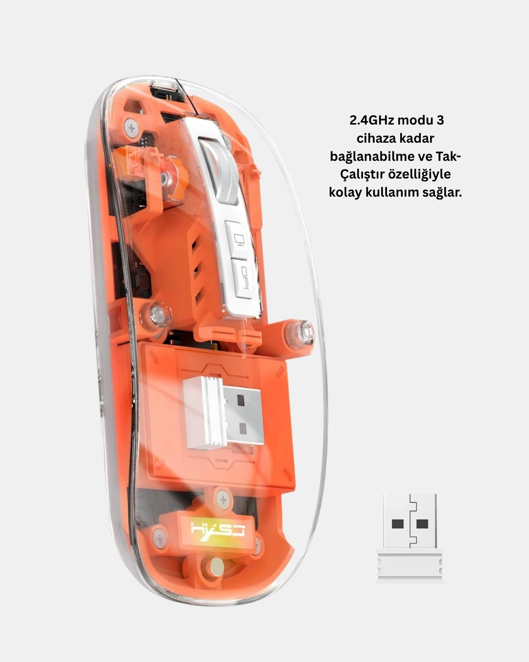 BUĞZ Kablosuz Çift Modlu Mouse – Bluetooth 5.0 + 2.4GHz
