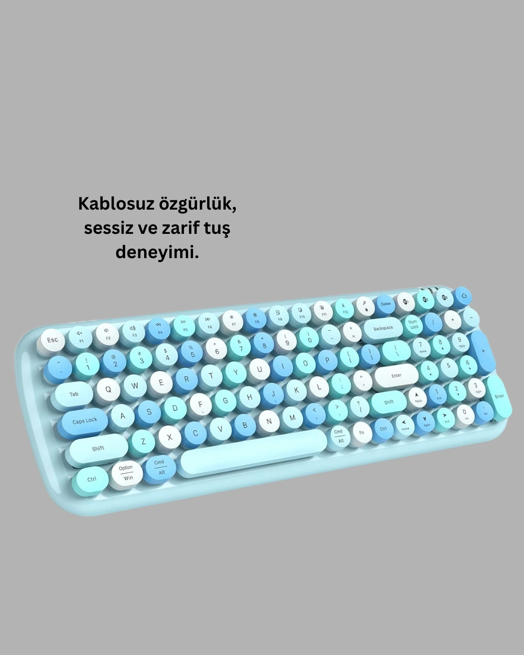BUĞZ Kablosuz Klavye ve Mouse Seti – Sessiz Tuş, Retro Tasarım