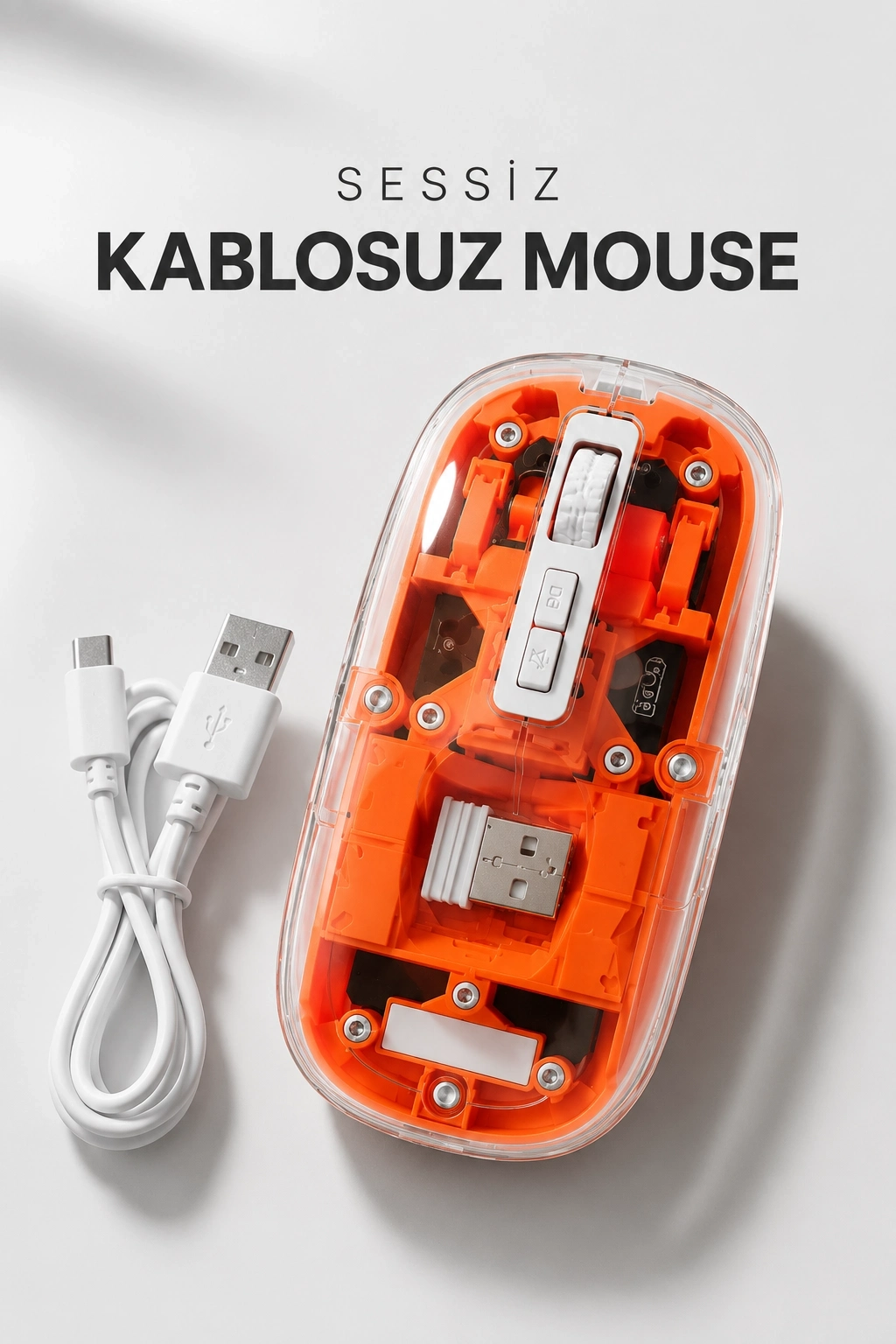 BUĞZ Kablosuz Mouse Fare 5.0 Bluetooth Bağlantılı USB Girişli