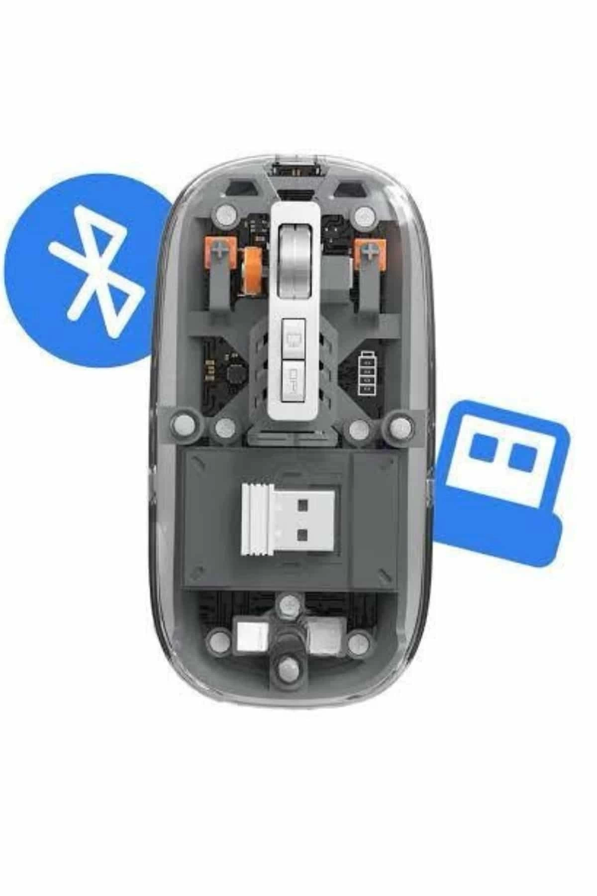 BUĞZ Kablosuz Mouse Fare Şarjlı Bluetooth Wireless Çift Modlu Sessiz
