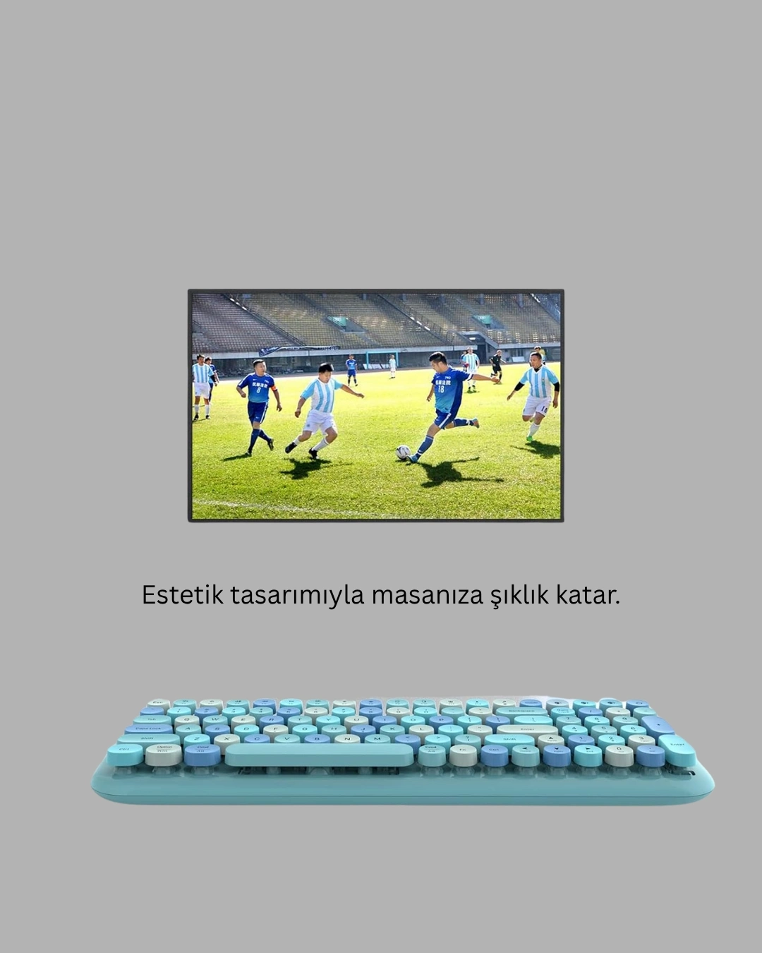 BUĞZ Kablosuz Retro Klavye ve Mouse Seti – 104 Tuşlu Sevimli Tasarım