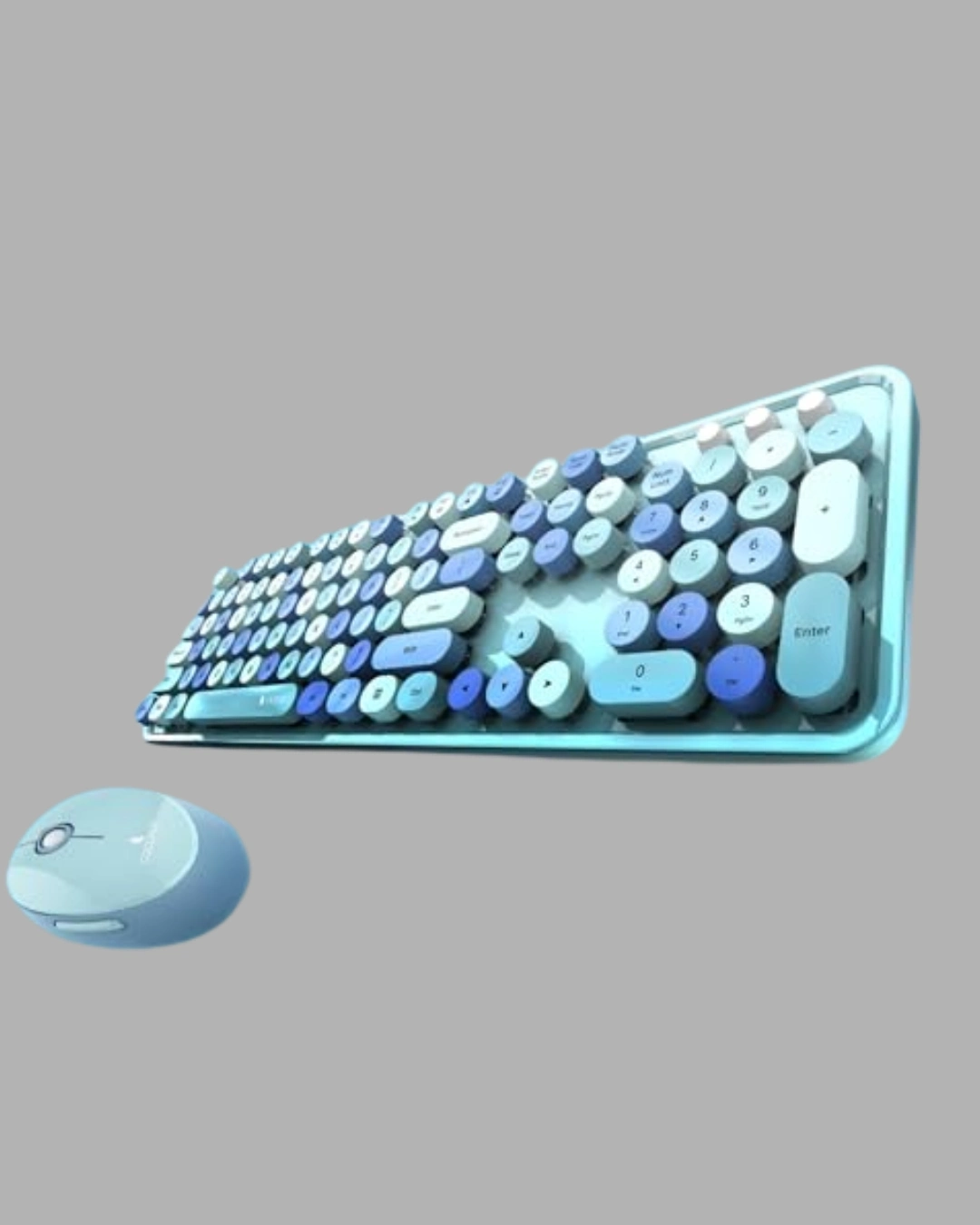 BUĞZ Kablosuz Retro Klavye ve Mouse Seti – 104 Tuşlu Sevimli Tasarım