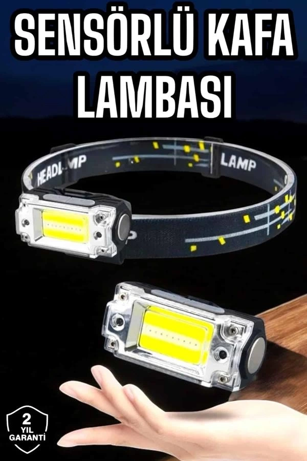 BUĞZ Kafa Lambası El Fenerli Kamp Lambası USB Şarjlı Esnek Lamba