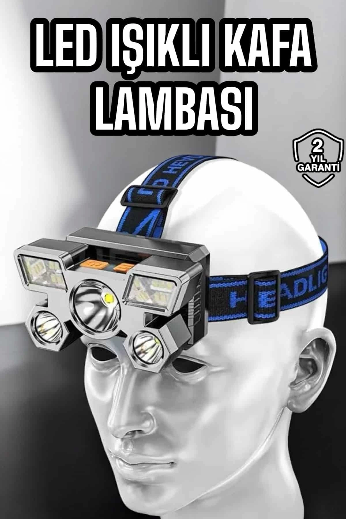 BUĞZ Kafa Lambası Hafif ve Esnek Çift Anahtarlı Far Led Işık