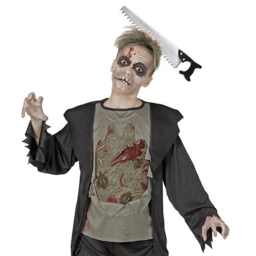 BUĞZ Kafaya Saplanmış Halloween Kanlı Testere Şaka Tacı