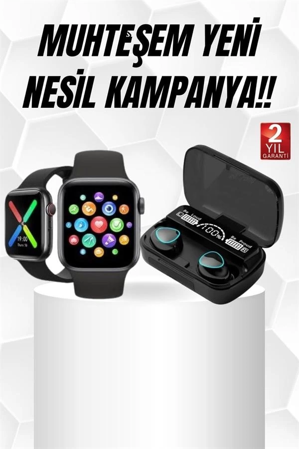 BUĞZ Kaliteli Akıllı Saat ve Kaliteli Bluetooth Kulaklık ANC Özelliği Uzun Pil Ömrü