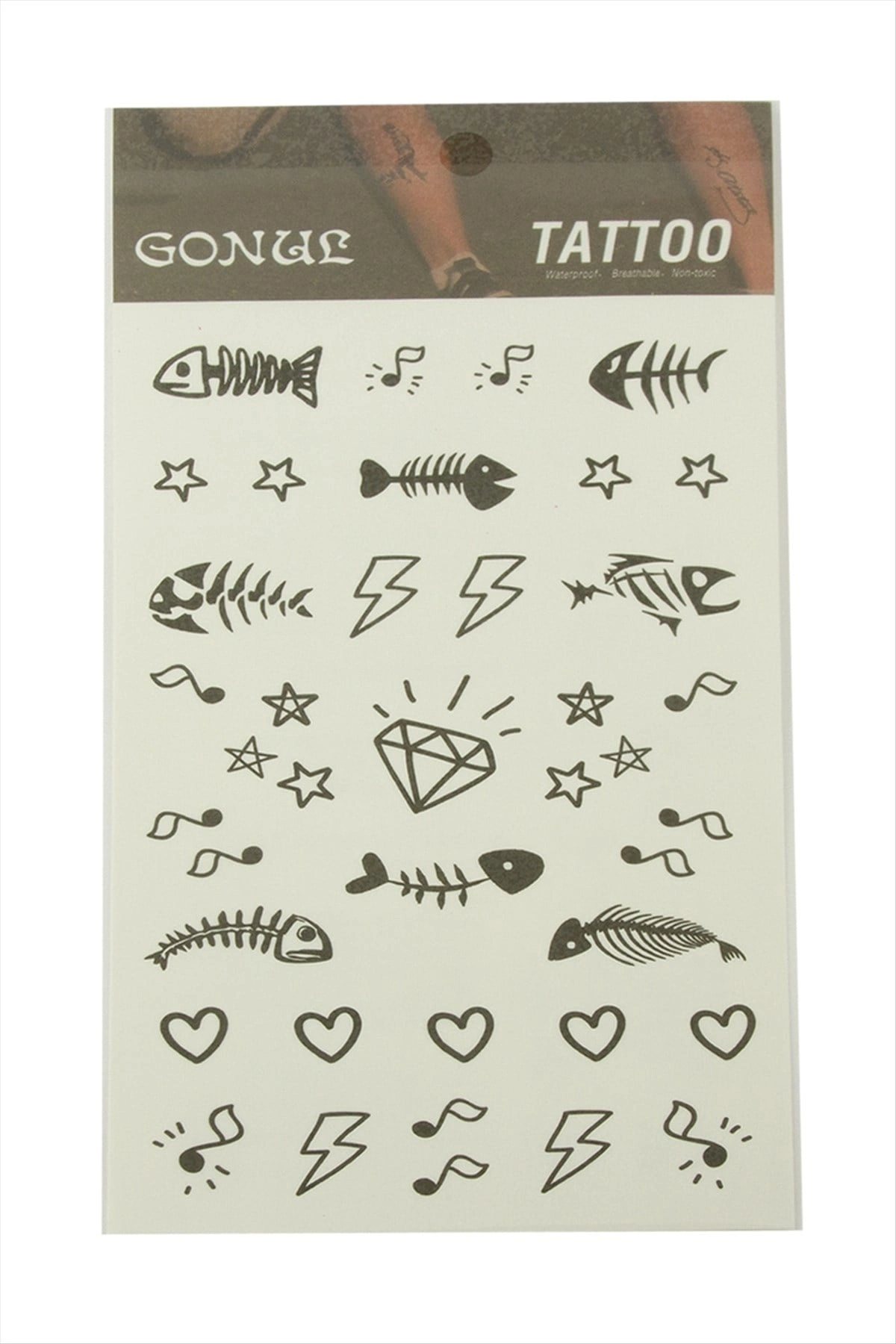 BUĞZ Kalp Balık Tattoo Dövme Sticker