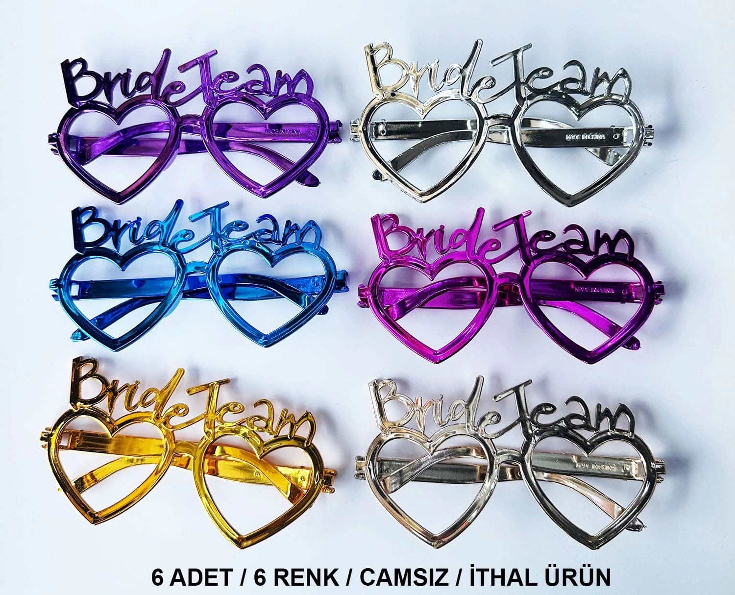 BUĞZ Kalpli Bride Team Gözlük Seti 6 Renk BUĞZ Kalpli Bride Team Gözlük Seti 6 Renk