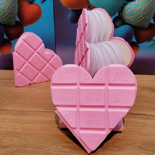 BUĞZ Kalpli Çikolata Not Defteri Pembe Renk