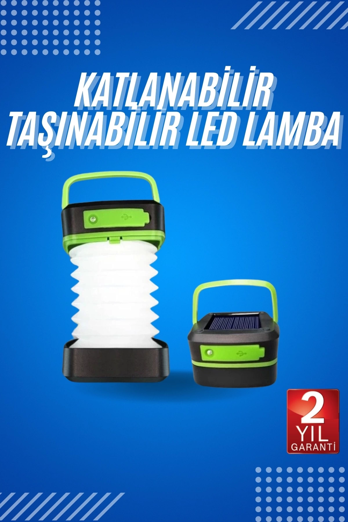 BUĞZ Kamp Lambası Katlanabilir Lamba Solar Şarjlı Led Lamba El Fenerli