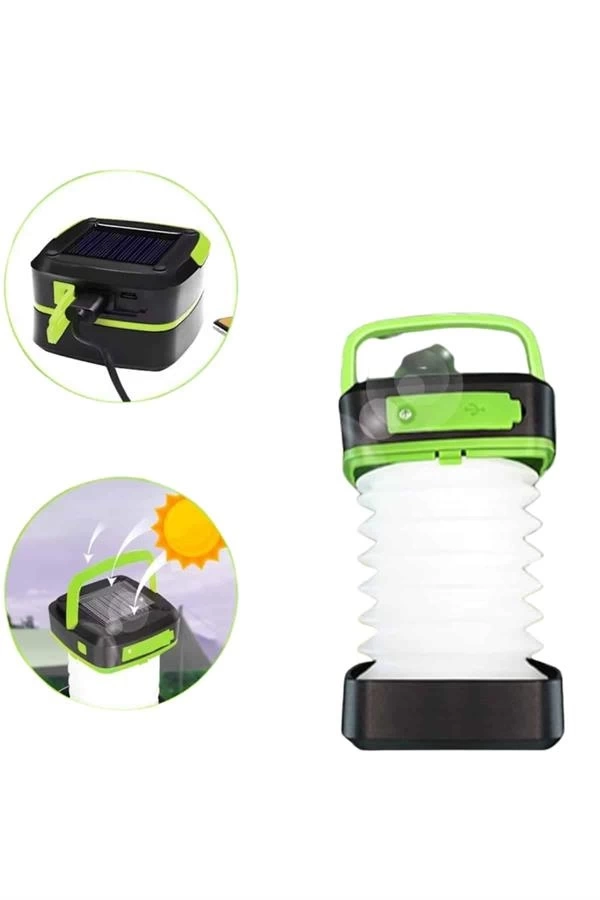 BUĞZ Kamp Lambası Katlanabilir Lamba Solar Şarjlı Led Lamba El Fenerli