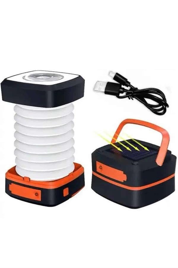 BUĞZ Kamp Lambası Katlanabilir Lamba Solar Şarjlı Led Lamba El Fenerli