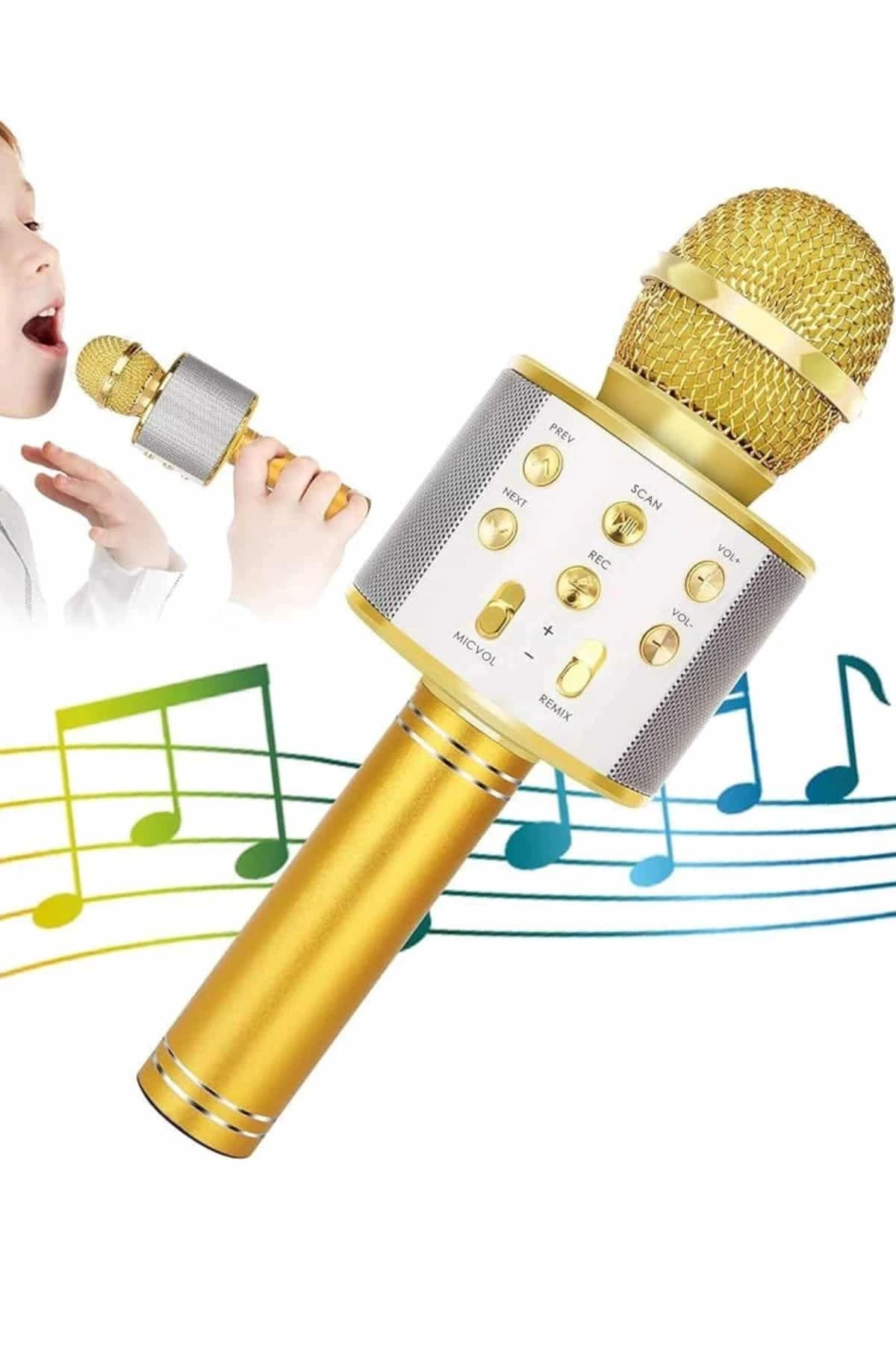 BUĞZ Karaoke Mikrofon Dahili Hoparlörlü Sd-usb-aux Girişli Bluetooth Hoparlör