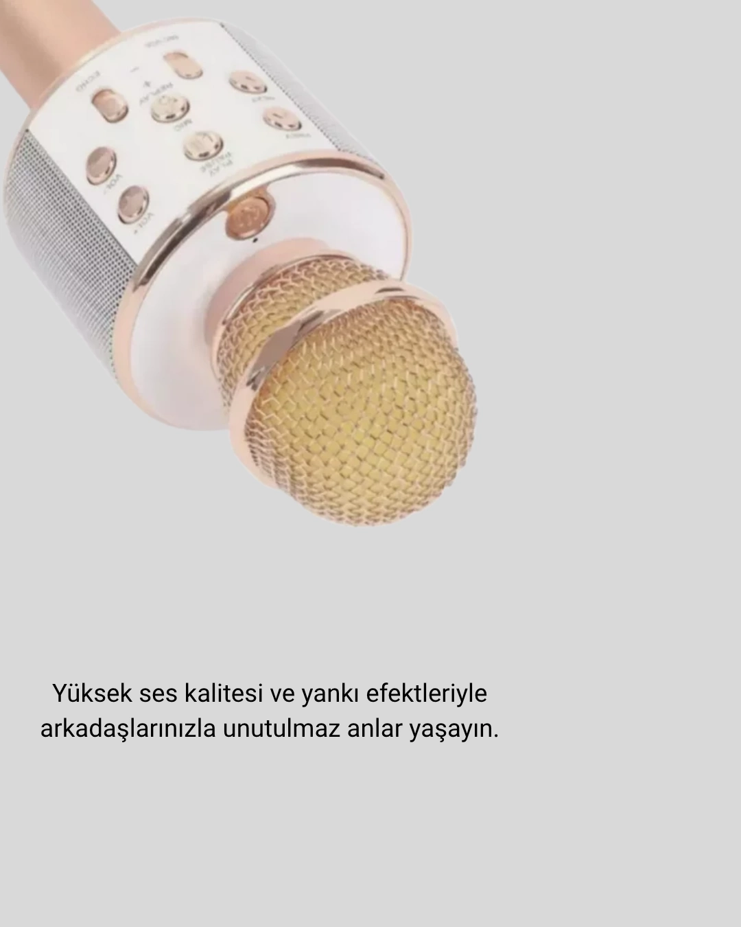 BUĞZ Karaoke Mikrofonu Bluetooth USB AUX Girişli Yankı Efektli