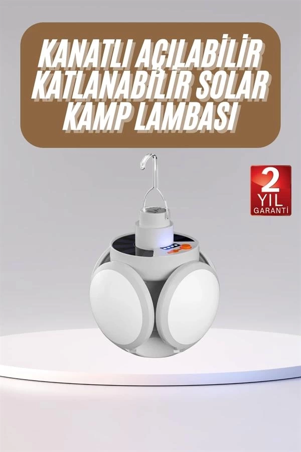 BUĞZ Katlanabilir Askılı Kamp Lambası 5 Kanatlı Pratik Güneş Enerjili BUĞZ Katlanabilir Askılı Kamp Lambası 5 Kanatlı Pratik Güneş Enerjili