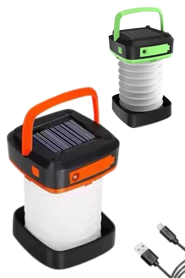 BUĞZ Katlanabilir Kamp Lambası Akordiyon Lamba Şarjlı 3 Kademeli Solar