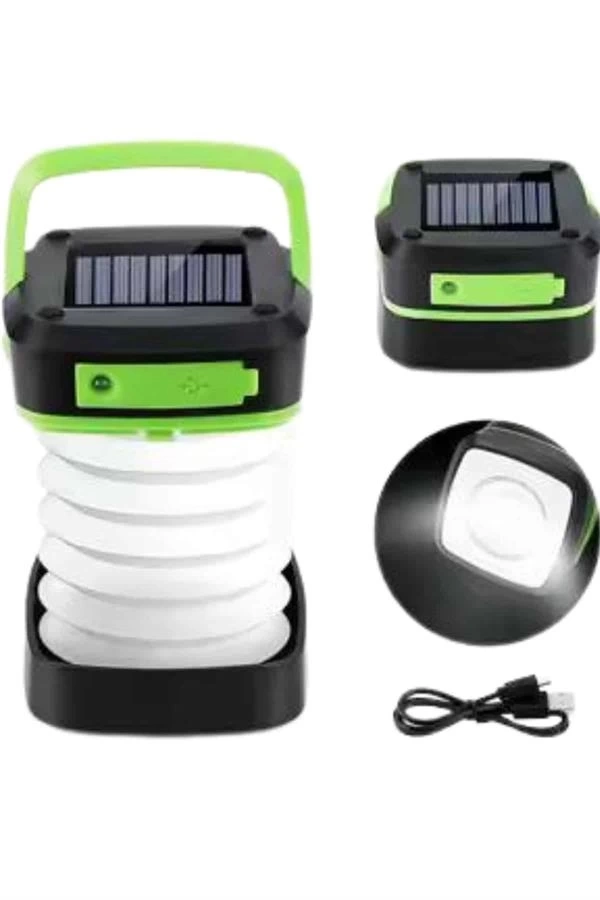 BUĞZ Katlanabilir Kamp Lambası Akordiyon Lamba Şarjlı 3 Kademeli Solar