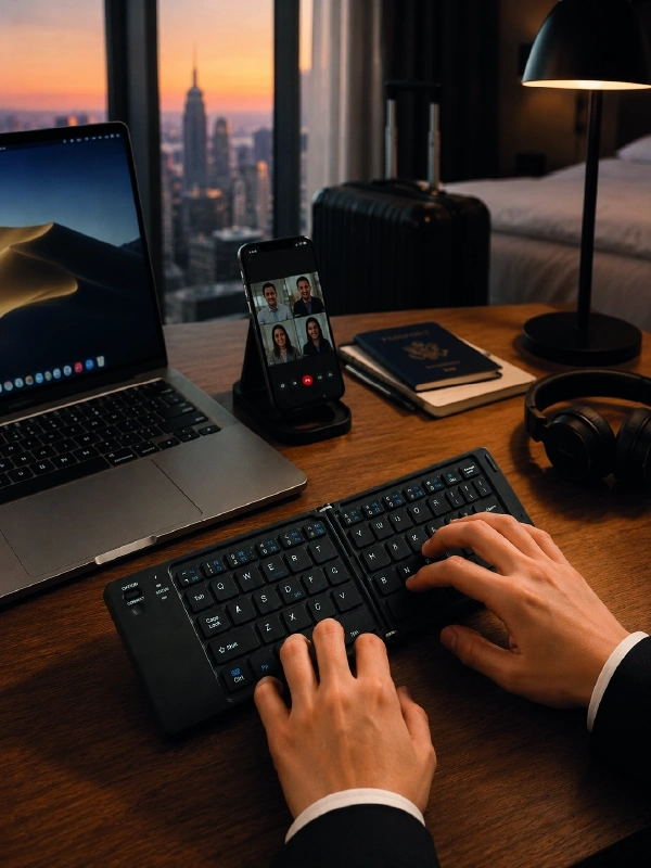 BUĞZ Katlanır Bluetooth Klavye Telefon Tablet Laptop Uyumlu Kablosuz Klavye