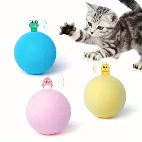 BUĞZ Kedi Otlu 3 Sesli İnteraktif Top Kedi Oyuncağı