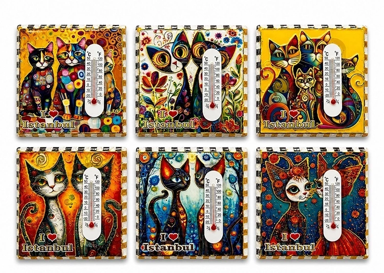 BUĞZ Kedi Tasarımı İstanbul Temalı Buzdolapı Süsü Magnet Alk5406 BUĞZ Kedi Tasarımı İstanbul Temalı Buzdolapı Süsü Magnet Alk5406