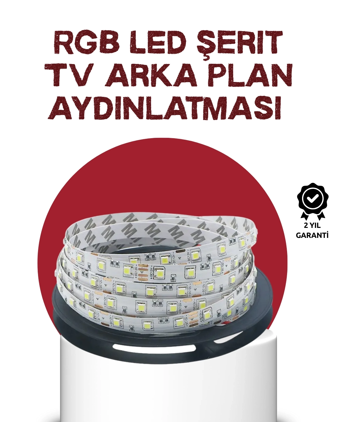BUĞZ Kendinden Yapışkanlı LED Şerit Televizyon Aydınlatması 2mt