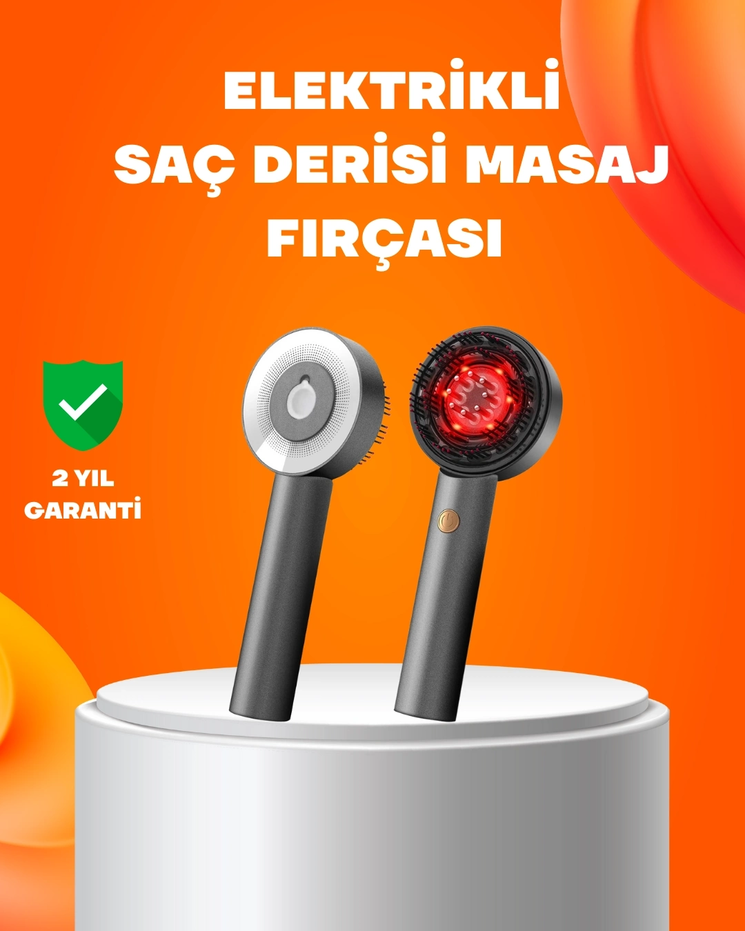 BUĞZ Kırmızı Işık Terapi Saç Derisi Masaj Tarağı 3 Modlu Yağ Hazneli