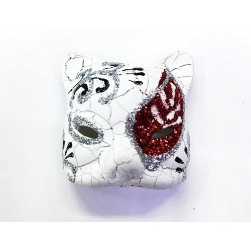 BUĞZ Kırmızı İşlemeli Seramik Venedik Kedi Magnet BUĞZ Kırmızı İşlemeli Seramik Venedik Kedi Magnet