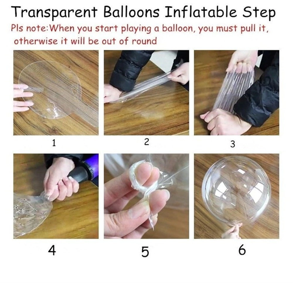 BUĞZ Kırmızı Simli Yuvarlak Şeffaf Balon 24 İnç