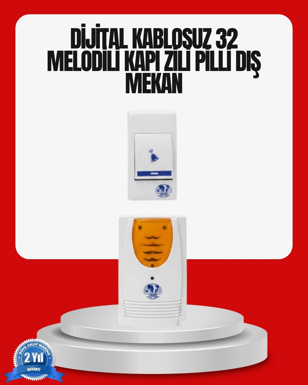 BUĞZ Kolay Kullanımlı Kablosuz Kapı Zili Şık ve Sade Tasarım