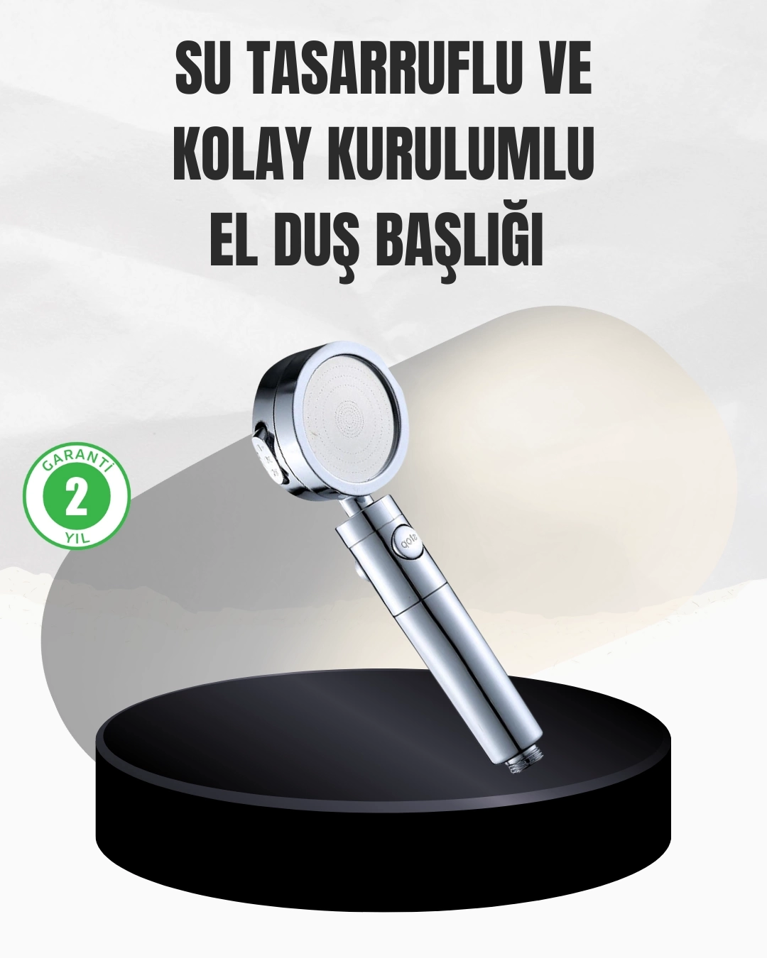 BUĞZ Kolay Montajlı 3 Modlu Yüksek Basınç Duş Başlığı