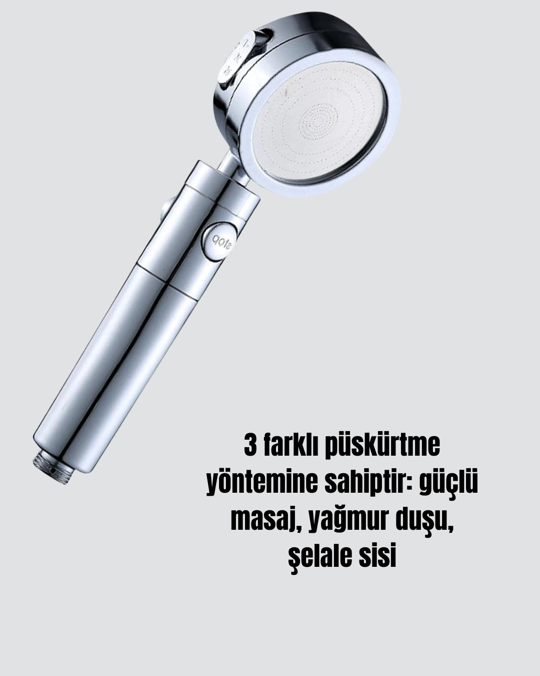 BUĞZ Kolay Montajlı 3 Modlu Yüksek Basınç Duş Başlığı