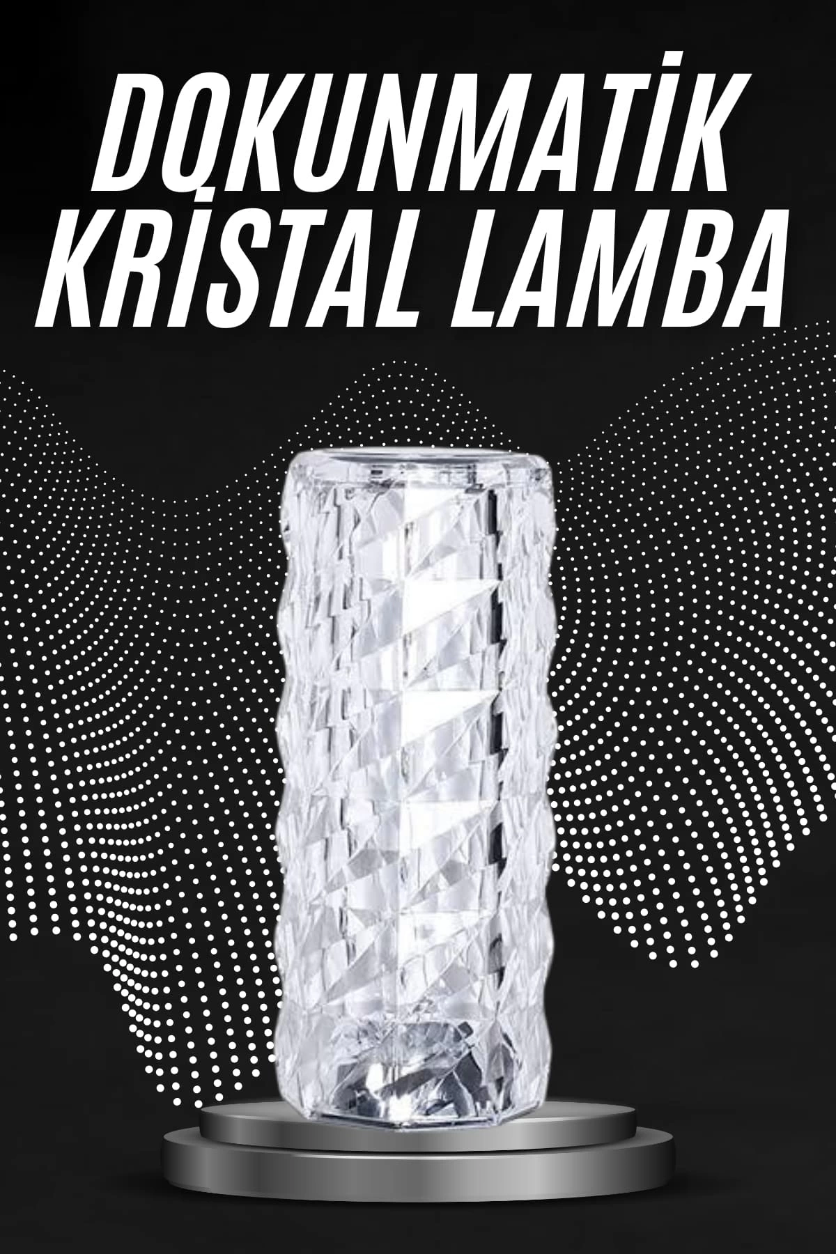BUĞZ Kristal Lamba Masa Lambası Şarjlı Masa Lambası Dokunmatik Sensör Usb Şarjlı